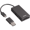 Hama USB OTG Hub/kaartlezer - voor smartphone, pc en tablet