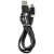 USB kabel voor Apple en microUSB kabel in één connector - Nylon gevlochten - Zwart