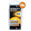 Voordeelpak Duracell gehoorapparaat batterijen - Type 312 (bruin) - 20 x 6 stuks