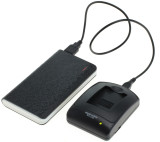 Powerpakket: mini USB oplader + 8000mAh Powerbank voor Sony NP-BG1 en Sony NP-FG1