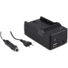 4-in-1 acculader voor Canon LP-E6 / LP-E6N / LP-E6NH accu - compact en licht - laden via stopcontact, auto, USB en Powerbank