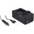4-in-1 acculader voor Sony NP-BX1 accu - compact en licht - laden via stopcontact, auto, USB en Powerbank