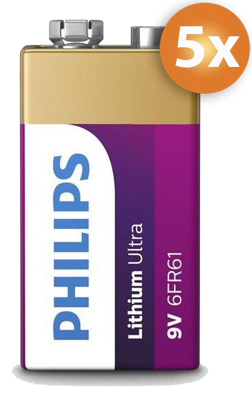 Zuivelproducten zak Staan voor Voordeelpak 5 stuks Philips 9V Lithium batterijen | Saake-shop.be