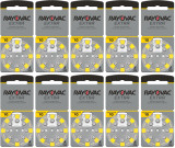 Rayovac gehoorapparaat batterijen Type 10 (geel) - 10 x 8 stuks